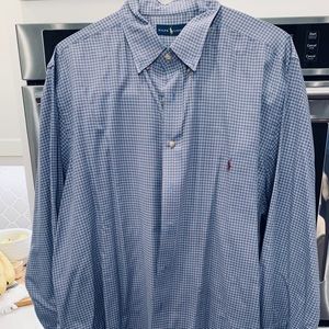 Ralph Lauren blue and white shirt